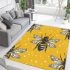 Pattern of bees in black and yellow area rugs carpet