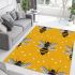 Pattern of bees in black and yellow area rugs carpet