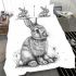 Pencil drawing of an adorable rabbit bedding set