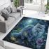 Persian cat in ethereal moonlit glades area rugs carpet