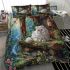 Persian cat in fairy tale woodland cabins bedding set