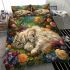 Persian cat in flower gardens bedding set