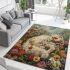 Persian cat in flower gardens area rugs carpet