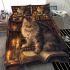 Persian cat in magical enchanted libraries bedding set