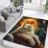 Persian cat in solar system explorations area rugs carpet