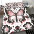 Pink and black butterfly pattern with flowers and stars bedding set