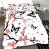 Pink and black butterfly pattern with flowers and stars bedding set