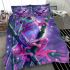 Pink and green neon tree frog on bamboo bedding set