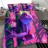 Pink and green neon tree frog on bamboo bedding set