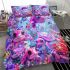 Pink and purple baby turtles with big eyes bedding set