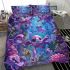 Pink and purple baby turtles with big eyes bedding set