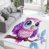 Pink owl on a pure white background with cute big eyes area rugs carpet