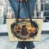 Pirates and dream catcher leather tote bag