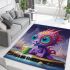 Playful dragon by water area rugs carpet