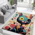 Playful whiskers in colorful chaos area rugs carpet