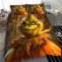 Pumpkin grinchy smile and panther show 3d bedding set