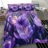 Purple crocuses with purple butterflies bedding set