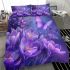 Purple crocuses with purple butterflies bedding set