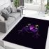 Purple frog with bright green eyes and on a solid area rugs carpet