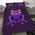 Purple frog with bright green eyes bedding set