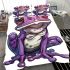 Purple tree frog wearing crown bedding set