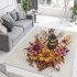 Queen bee sitting on top of honeycomb area rugs carpet