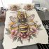 Queen bee sitting on top of honeycomb 22 bedding set