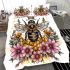 Queen bee sitting on top of honeycomb 26 bedding set