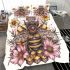 Queen bee sitting on top of honeycomb 27 bedding set