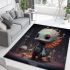 Quirky dino and glowing mushrooms area rugs carpet