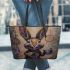 Rabbits smile toothless and drink coffee with dream catcher leather tote bag