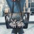 Rabbits with dream catcher leather tote bag