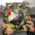 Radiant rooster a lush springtime portrait bedding set