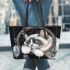 Ragdoll cats and dream catcher 22 leather tote bag