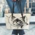 Ragdoll cats and dream catcher 24 leather tote bag