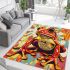 Red cute cartoon frog area rugs carpet