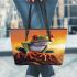 Red eyed tree frog on hilltop bright sunrise leaather tote bag