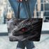 Red eyes dragon with dream cathcer leather tote bag