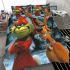 Red grinchy smile and dog6 bedding set