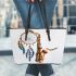 Saxophone coffee and dream catcher leather tote bag