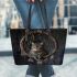 Scottish fold cats and dream catcher leather tote bag