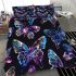 Seamless pattern with colorful neon butterflies bedding set