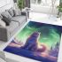 Serene cat in the starry night area rugs carpet