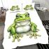 Simple cute clip art of frog bedding set