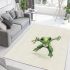 Simple cute green frog jumping area rugs carpet
