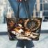 Sleepy dogs with jerwely and dream catcher leather tote bag