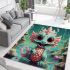 Smiling dragon in mystical waters area rugs carpet