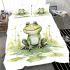 Smiling frog sitting on a pond bedding set