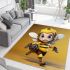 Soccer striker bee area rugs carpet