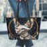 Sphynx cats and dream catcher leather tote bag